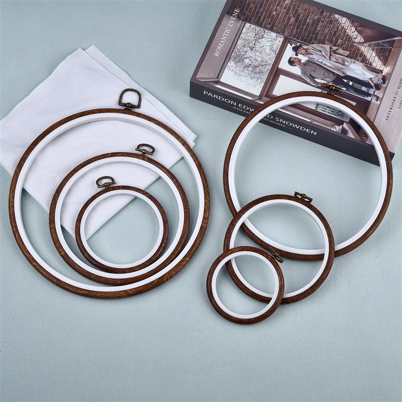 Wood Ring Blank - Yuvarlak Oval ahşap renk gergef s