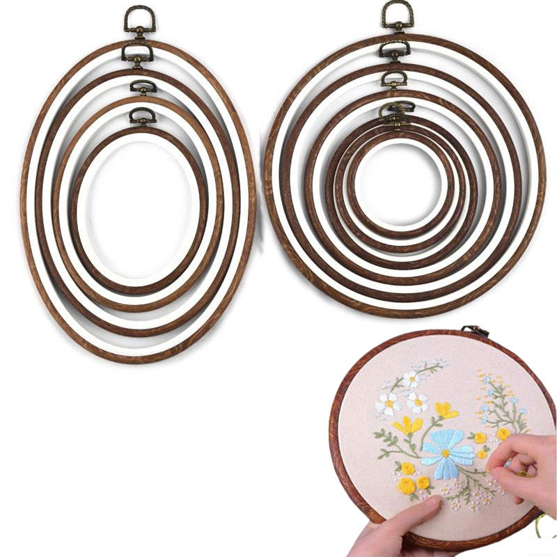Wood Ring Blank - 10 adet dikiş aracı yuvarlak Oval