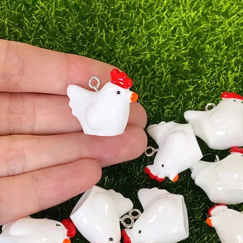 Resin Crafts Diy - 10 adet sevimli Mini 3D tavuk