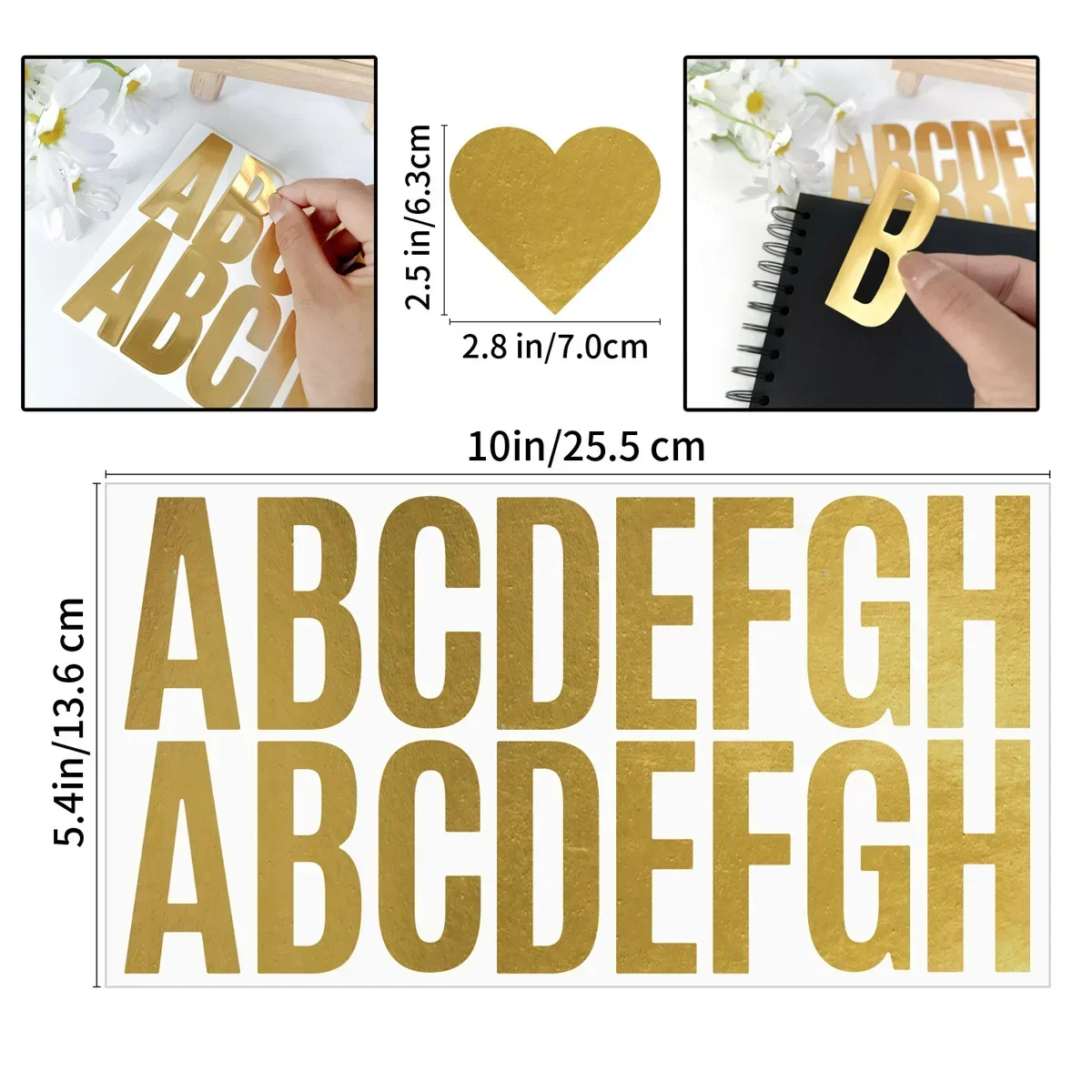 Gold Foil Flakes - 100 Adet 6 Yaprak Altın Mektup
