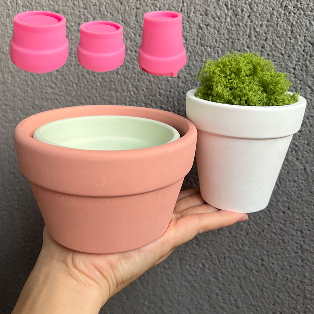 Coaster Mold Round - Büyük beton santrali Pot silikon kalıp