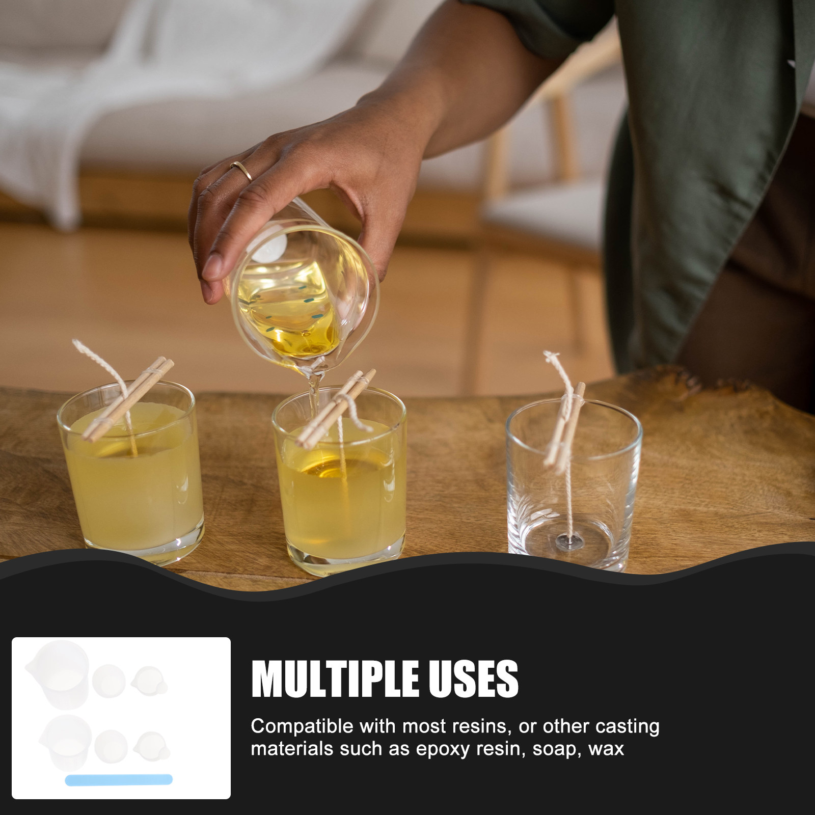 1 Set Silikon DIY Epoksi Dağıt - Mixing Cup Silicone incelemesi ve fiyatı